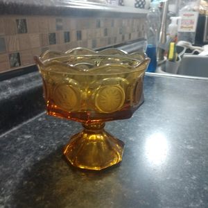Fostoria coin glass amber Footed bowl